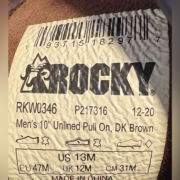 Rocky Dark Brown Men's Boots - Picture 6 of 6